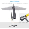 thumbnail image 4 of Outsunny 10ft Offset Patio Umbrella with Base, Grey, 4 of 9