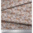 thumbnail image 3 of Soimoi Poly Georgette Fabric Leaves & Tiger Jungle Print Fabric by Yard 52 Inch Wide, 3 of 3