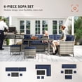 thumbnail image 4 of Outsunny 6 Pieces Patio Dining Set Wicker Outdoor Furniture Set, 4 of 10