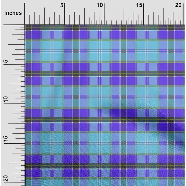 oneOone Cotton Silk Fabric Madras Check Print Fabric BTY 42 Inch Wide