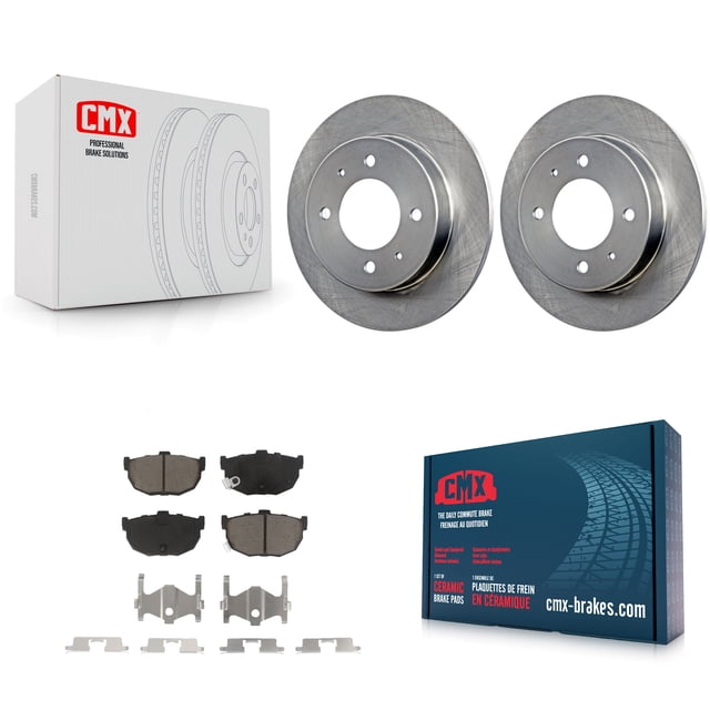 CMX Rear Disc Brake Rotors and Ceramic Pads Kit for Car Hyundai Elantra Tiburon K8C-102084