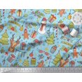 thumbnail image 2 of Soimoi Rayon Fabric Gift Box,Snowman & Tree Christmas Fabric Prints By Yard 56 Inch Wide, 2 of 3