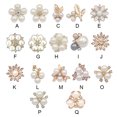 thumbnail image 2 of 2 Pieces Hairpin Headdress Flat Back Non-perforated Design Shiny Rhinestones Beautiful Pearl Flower Buckle for Dancing Party Type 6, 2 of 7