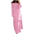 thumbnail image 1 of Yuyuzo Robes de Printemps pour Femmes 2025 Robe Chandail à Manches Longues à Col Ras du Cou Robe en Tricot Côtelé Fluide Coupe Évasée Robes Maxi, 1 of 5