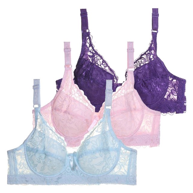 Kcodviy Pack of 3 Women Bras Wireless Bras with Underwire Push Sports Bra Pack for Women Up Bra Set Women Bras Pack Bustier Sports Bra Training Woman's Sports Bra