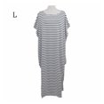 thumbnail image 1 of Becaristey Robe Maxi pour Femme à Rayures Longues Robes Décontractées Amples Caftan Surdimensionné Col Rond Blanc G, 1 of 6