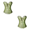 thumbnail image 3 of Goriertaly Corset Bustier Lingerie Moulant Élégant pour Femme en Dentelle avec Armatures, Vert, TG, Ensemble de 2, 3 of 6
