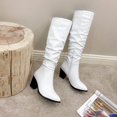 thumbnail image 3 of B91xZ Bottes de Neige d'Hiver pour Femmes Bout Rond Talon Bloc Bottines pour Femmes, Blanc 8, 3 of 5