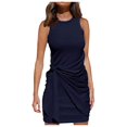 thumbnail image 1 of TJAZFJPA Robes Formelles Femmes Nouvelle Jupe Robe Sans Manches pour Femmes Col Rond Plissée Irrégulière Robe d'Été Asymétrique Robes pour Femmes Plage Invitée de Mariage Robes pour Femmes, 1 of 5