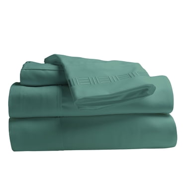 Comfy Bamboo World 9900 Series Embroidered Bedsheets Sheet Set, Full Size, Teal