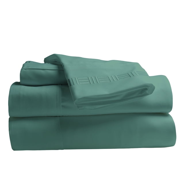Comfy Bamboo World 9900 Series 100 G/m2 Draps Brodés Ensemble de Draps en Sarcelle, Très Grand Lit. Cet Ensemble de Literie Comprend des Draps en Microfibre Ultra Douce avec Détails Brodés, Poches Profondes pour Matelas jusqu'à 18 Pouces, et une Conception Hypoallergénique et Résistante aux Plis pour un Confort Toute l'Année.