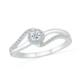 thumbnail image 1 of DGOLD Bague de Mode en Or Blanc 10 Kt avec Diamants Blancs Ronds Torsadés Tourbillonnants (1/4 cttw), 1 of 4