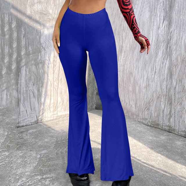 LSLJS Women's Boho Hippie High Waist Wide Leg Long Flared Bell Bottom Pants