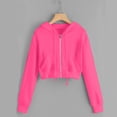 thumbnail image 3 of Timegard Sweatshirts for Women Plus Size Cropped Zip up Hoodies Pullover Long Sleeve Jackets with Pockets, 3 of 5