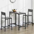 thumbnail image 2 of HOMCOM Industrial Bar Table Set Counter Height 3 Piece for Small Space Grey, 2 of 10