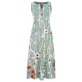 thumbnail image 4 of Tenue Deux Pièces pour Femme Robe Longue Sans Manches à Imprimé Floral avec Cardigan Ample Décontractée à Col Ras du Cou Robe Maxi Fluide, 4 of 8