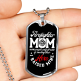 thumbnail image 2 of Firefighter Mom Raised Necklace Stainless Steel or 18k Gold Dog Tag 24" Chain, 2 of 8