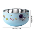 thumbnail image 3 of Large Stainless Steel Bowl Stainless Steel Household Childrens Cartoon Soup Rice Bowl Double-Layer Heat Insulation Anti-Scald Bowl Household Fruit Instant Noodles Bowl Tableware, 3 of 5
