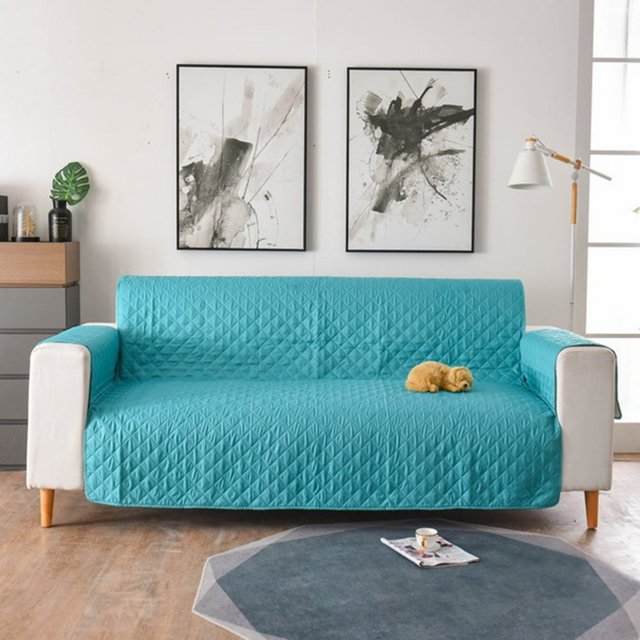 CHOK 2024 Reversible Quilted Sofa Cover Water Resistant Slipcover Furniture Protector Washable Couch Cover with Non Slip and Elastic Straps for Kids Dogs Pets(Sofa)