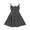 thumbnail image 1 of Robe Fille Col Rabattu à Carreaux Noir Blanc Été Uniforme Scolaire 7 Ans, 1 of 4