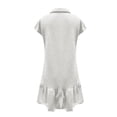 thumbnail image 5 of Ovzne Robes pour Femmes Robe Décontractée pour Dames Couleur Unie à Manches Courtes Demi-Fermeture Éclair Col à Revers Robe à la Mode Robe Grande Taille à Manches Courtes Liquidation, 5 of 5