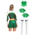 thumbnail image 2 of Yhong Womens Cheerleading Costume 5PCS Cheer Uniform High School Cheer Leader Fancy Dress Outfits Green XL, 2 of 6