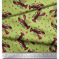 thumbnail image 3 of Soimoi Modal Satin Fabric Dot & Lobster Ocean Decor Fabric Printed Yard 42 Inch Wide, 3 of 3