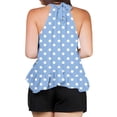thumbnail image 4 of Weiqiqre Women's Tops Adjustable Tie Neckline Ruffle Hem Sleeveless Flowy Halter Tops, 4 of 6