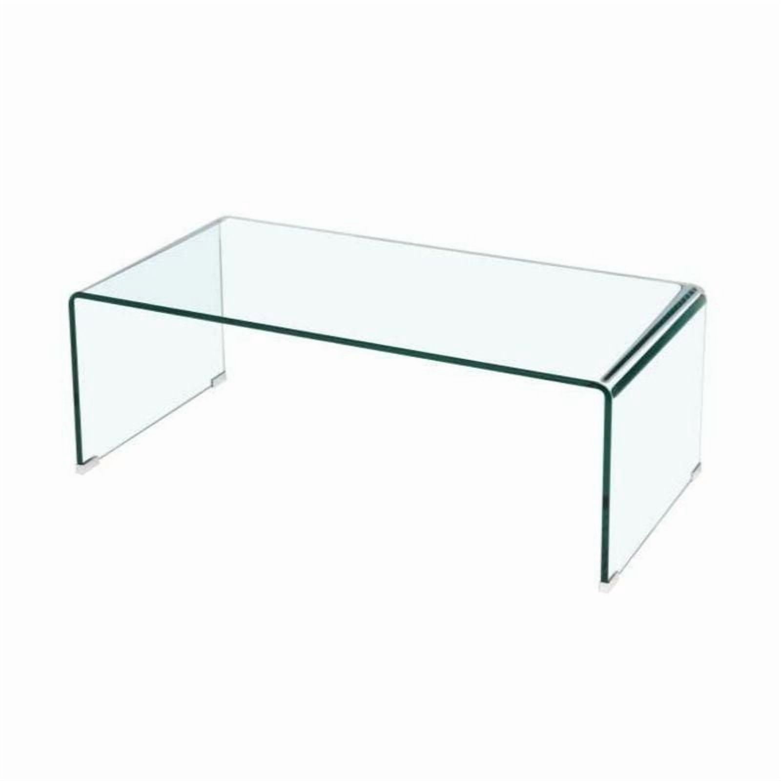 Grande table basse en verre cascade – Design élégant en verre trempé monobloc
