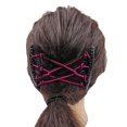 thumbnail image 4 of Women Stretchy Magic Hair Clip Double Slide Combs hair comb For Bun Updo Tools Rosy, 4 of 7
