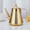thumbnail image 3 of SANQIAHOME 1.6L(54oz) Stainless Steel Hammer Patterned Teapot With Removeable Infuser,Loose leaf cover,Gold, 3 of 12