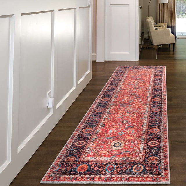 BY COCOON 2'6"x8' Runner Rug| Carpet Runner Kitchen Rug Kitchen Runner Washable Rug Entryway Rugs Hallway Runner Kitchen Mat Small Rug Runners Rugs for Hallway Non Slip Kitchen Carpet (80 Cm x 244 Cm)