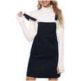 thumbnail image 3 of KIHOUT Salopette Tablier pour Femmes Été Bretelles Ajustables Robe Courte Côtelée pour Dames avec Poches, 3 of 6