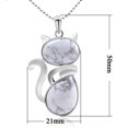 thumbnail image 4 of Colliers Pendentifs en Pierre Naturelle pour Femmes Perles en Forme de Chat Chaîne Bijoux, 4 of 6