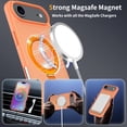thumbnail image 3 of Asuwish Phone Case for iPhone 17 Air 6.5 inch Tempered Glass Screen Protector Magnetic Folding Stand Frosted Translucent Rugged Shockproof Protective Cell Cover i Phone17 i17 17Air Women Men Orange, 3 of 6