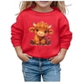 thumbnail image 1 of Couverture Portable pour Enfants, Chandails à Capuchon Doux pour Filles, Automne et Hiver, Mignon Imprimé Vache, Col Rond, Manches Longues, Chandail Décontracté Sans Capuche, 1 of 4
