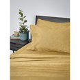 thumbnail image 1 of Safdie & Co. Literie Ultra Doux Ensemble de Draps Chinés 3PC Lit Simple Moutarde, 1 of 2