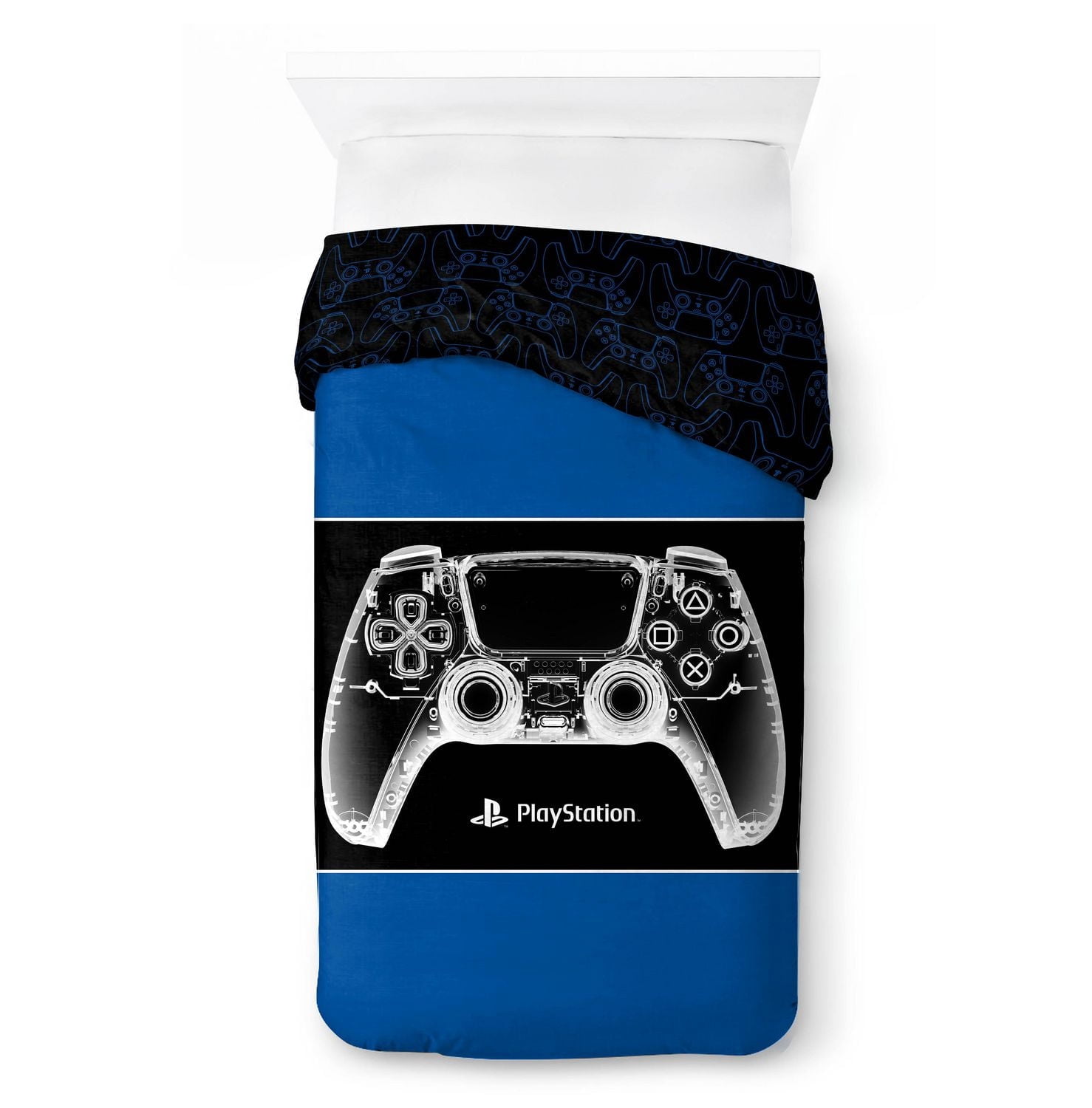 Sony Playstation Ensemble de Douillette et Taie d'Oreiller Réversible pour Lit 1 ou 2 Places Pour Enfants, 100% Polyester
