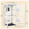 thumbnail image 3 of PawHut Maisonnette Extérieure pour Chat, Grand Catio avec Roues, Coffre de Repos, Blanc, 3 of 10
