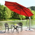 thumbnail image 1 of Costway Parasol Déporté de Patio 11 Pi Rotation Cantilever Aluminium Inclinaison Base Croisée Bordeaux, 1 of 10