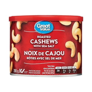 Great Value Roasted Cashews with Sea Salt 200g