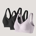 thumbnail image 2 of Amzcrzy 3PC Womens Bras Comfortable Supportive Lift Push up Bra Trendy Solid Color Ribbed Seamless T Shirt Bra XL, 2 of 5