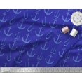 thumbnail image 2 of Soimoi Blue Georgette Viscose Fabric Anchor Hook Nautical Print Sewing Fabric Yard 42 Inch Wide, 2 of 3