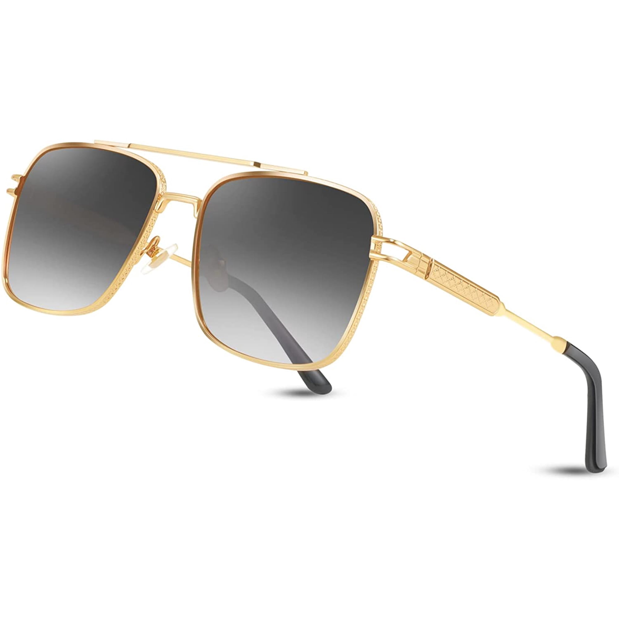 FEISEDY Retro Square Aviator Sunglasses for Men Women  display picture 2