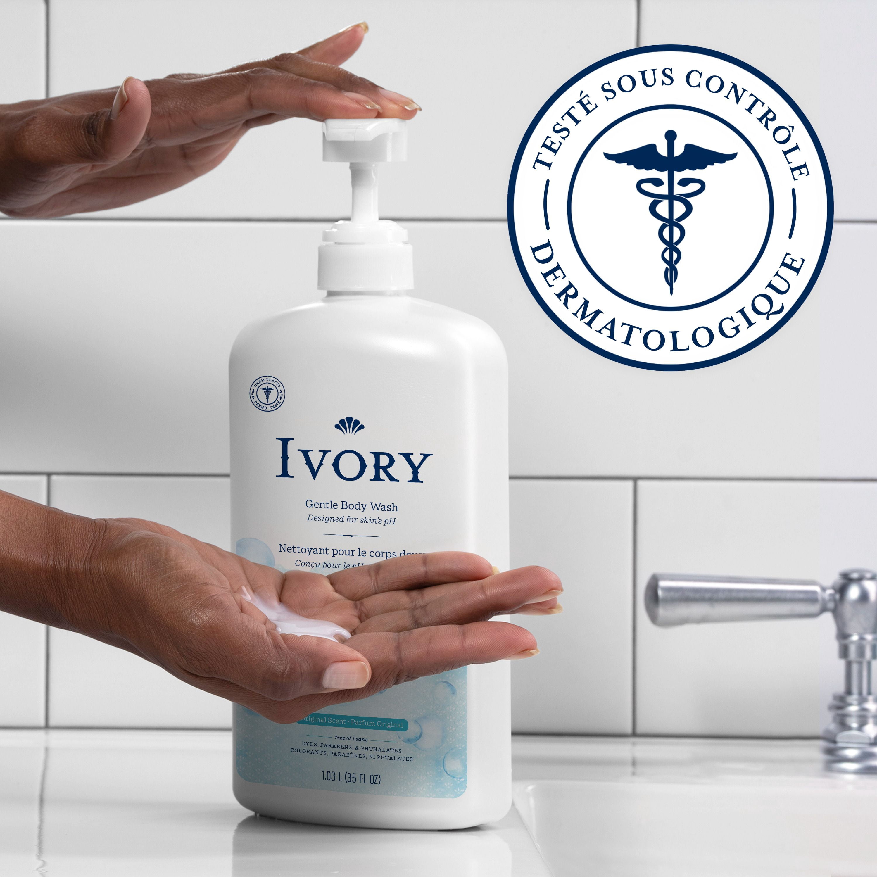 Ivory Nettoyant pour le Corps Doux & Délicat, Parfum Original