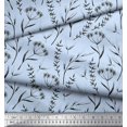 thumbnail image 2 of Soimoi Blue Rayon Fabric Flower Leaves Print Fabric by the Yard 42 Inch Wide, 2 of 3