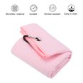 thumbnail image 3 of Unique Bargains 24'x16' Golf Towels Tri Fold Waffle Pattern Towels Soft Fiber with D Clip Pink 3 Pack, 3 of 6