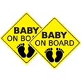 thumbnail image 1 of HAHDAXIA Baby ON Board Sticker Car Decals Safety Signs Self-Adhesive Easy to Install Waterproof 2pcs (Style B), 1 of 7