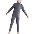 thumbnail image 3 of LUOGENLI Tout-Petits Enfants Filles Garçons Doux Confortable Uni Raglan Vêtements de Nuit Ensemble 2 Pcs Maxi Combinaison Garçon Ensemble Fluide Gris 11-14 Ans, 3 of 4