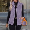 thumbnail image 2 of Wensltd Gilet Sans Manches Chaud pour Femmes Léger Couleur Unie Col Rabattu Gilet en Peluche, 2 of 9